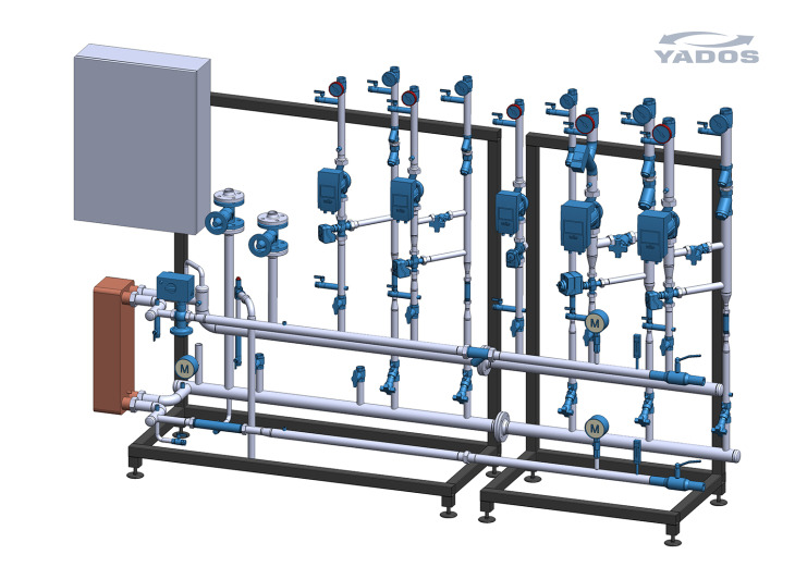 CAD Abbildung: Wärmeübergabestation YADO-PRO 1I-4H-1IS