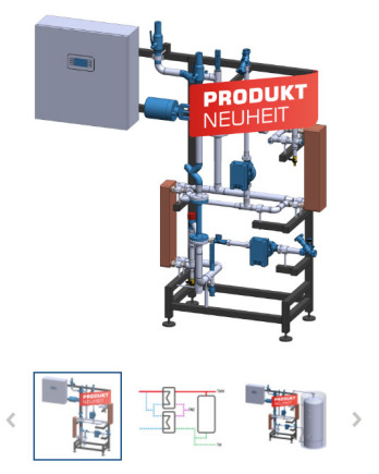 Produktseiten mit Vorschaubildern, ergänzenden Grafiken und Videos